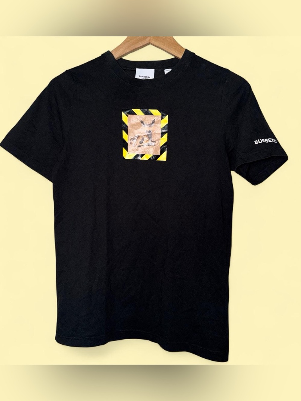 Burberry black cotton t-shirt with deer print 14Y